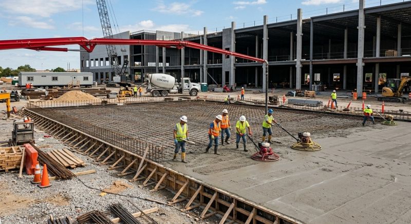 Commercial Slab Construction in Holly Ridge, NC